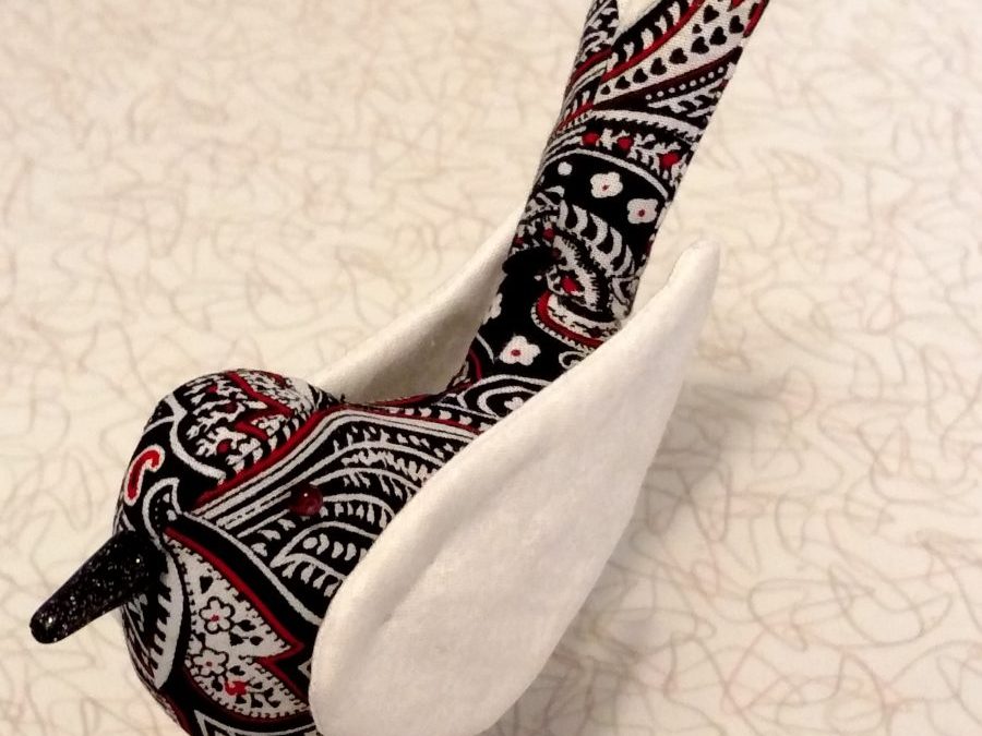 Red White & Black Bird