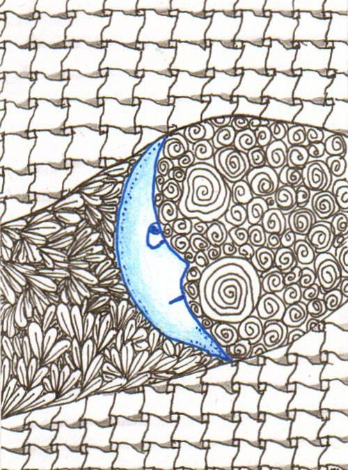 Zentangle Blue Moon