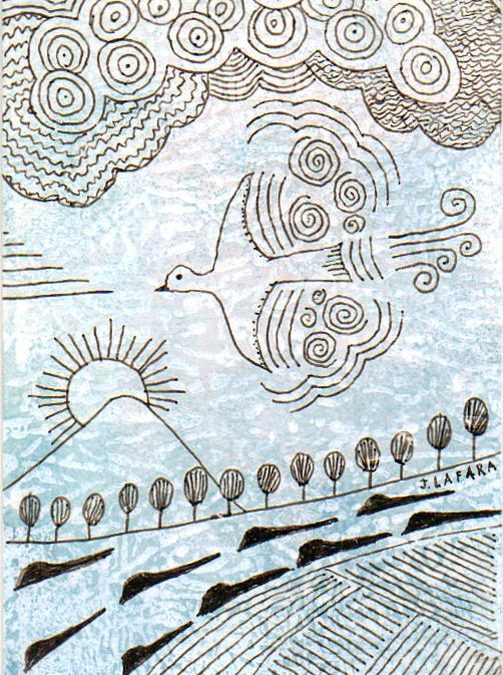 Zentangle Blue Skies