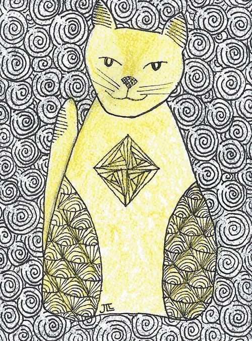 Zentangle Cat Printemps