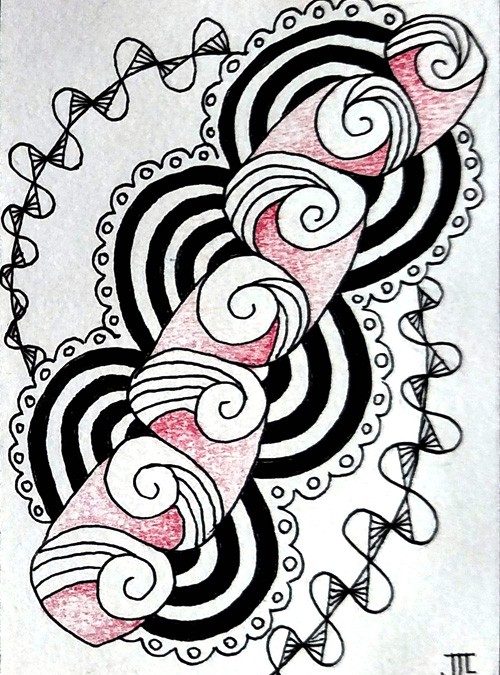 Zentangle Strawberry Jam Sweetroll